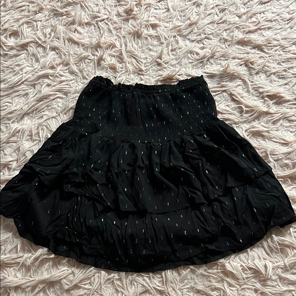 Blu Pepper Black Sequin Bubble Mini Skirt